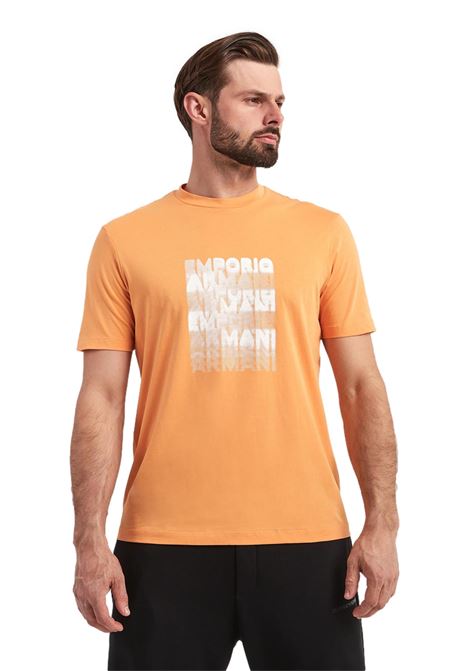 T-shirt in jersey Pima con stampa logo effetto 80ies EMPORIO ARMANI | T-shirt | 3R1TDE 1JPZZ0243